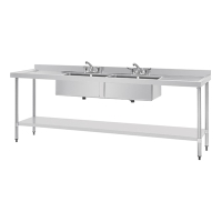 Commercial Double Sink | Stainless Steel Sink with Double Drainer | 2400mm Width | Vogue U910