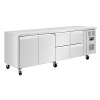 Commercial Counter Fridge | Double Door 4 Drawer Refrigerator | 476L Capacity | Polar U-Series UA021