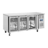 Commercial 3 Door Counter Fridge | Glass Door Refrigerator | 339L Capacity | Polar UA024
