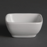 Miniature Square Dishes | Rounded Tapas Dishes | 60mm Porcelain | Olympia Y137