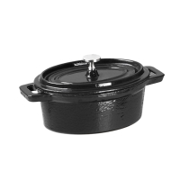 Cast Iron Oval Mini Pot | Small Cast Iron Cookware | Oven Safe Serving Dish | Y264