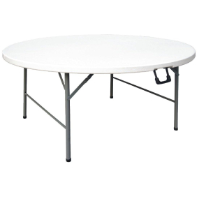 Round Folding Table | Centre Fold Table | 5ft White | Bolero CC506