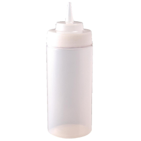 Clear Wide Neck Squeeze Sauce Bottle | Condiment Dispenser | 32oz Capacity | Vogue E093
