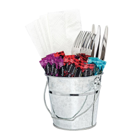 Mini Chip Bucket with Handle | French Fry Serving Pail | 135mm Stainless Steel | Olympia GF247
