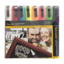 Set of 8 Securit Chalkmaster 6mm Liquid Chalk Pens Assorted Colours Y999