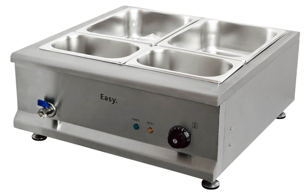 Easy EBM6BW Wet Heat Bain Marie - with 2 x 1/2 and 2 x 1/4 GN pans and lids