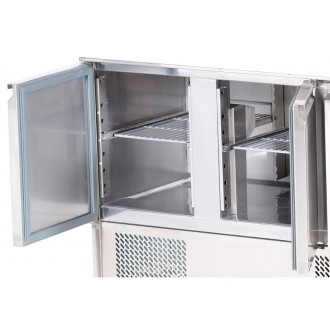 King Double Door Refrigerated Counter with Marble Work Top 240 Litre MBT900