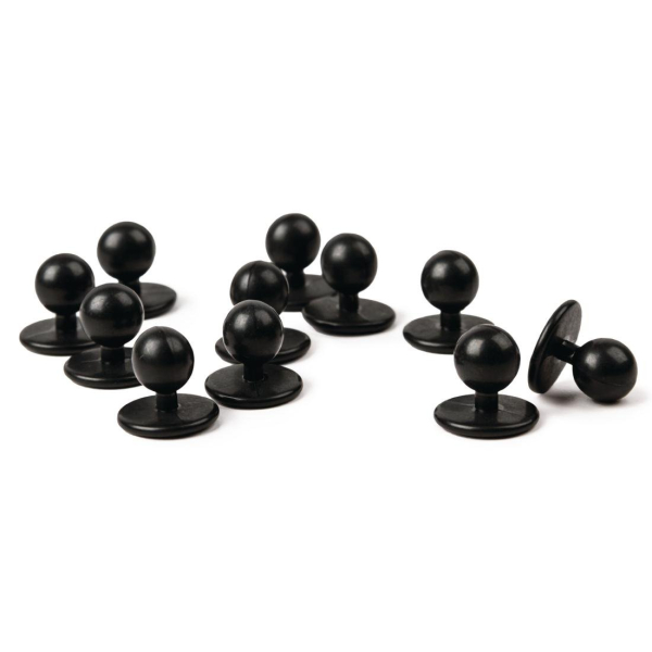 Whites Stud Buttons Black A016