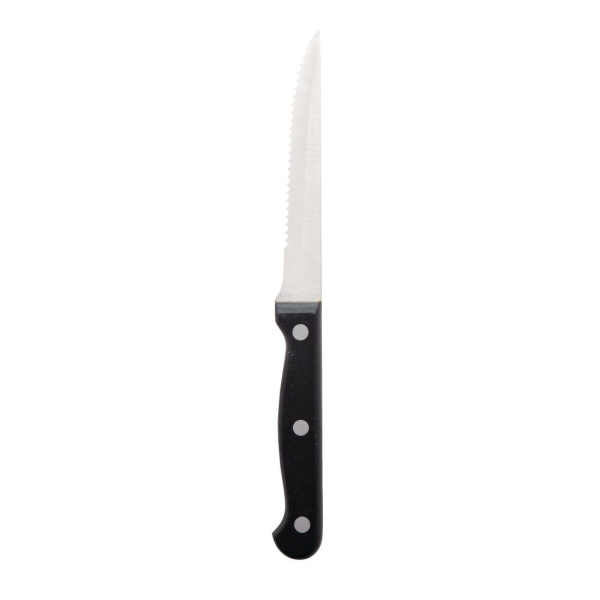 Olympia Serrated Steak Knives Black Handle C134