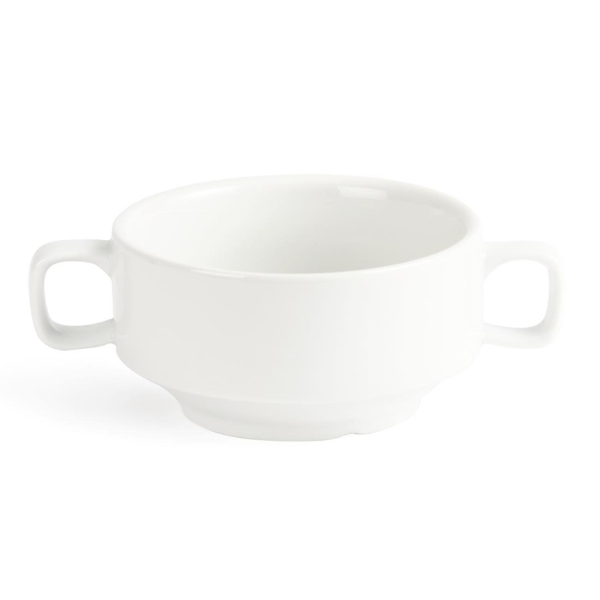 Olympia Whiteware Soup Bowls With Handles 400ml C239