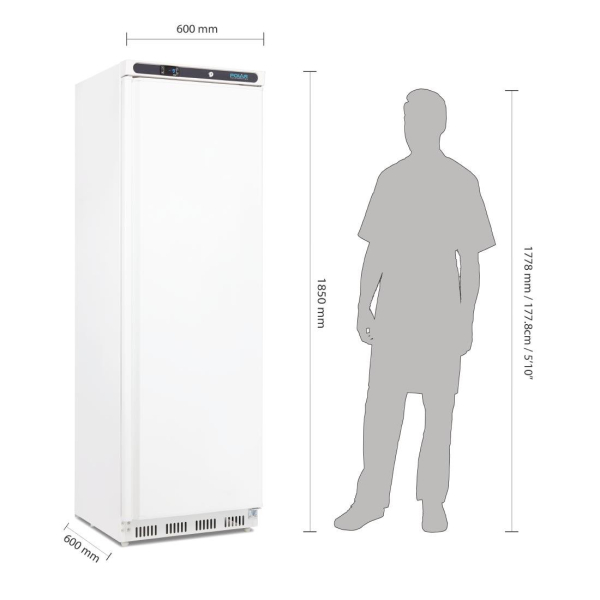 Polar CD613 Single Door Cabinet Freezer White 365 Litre