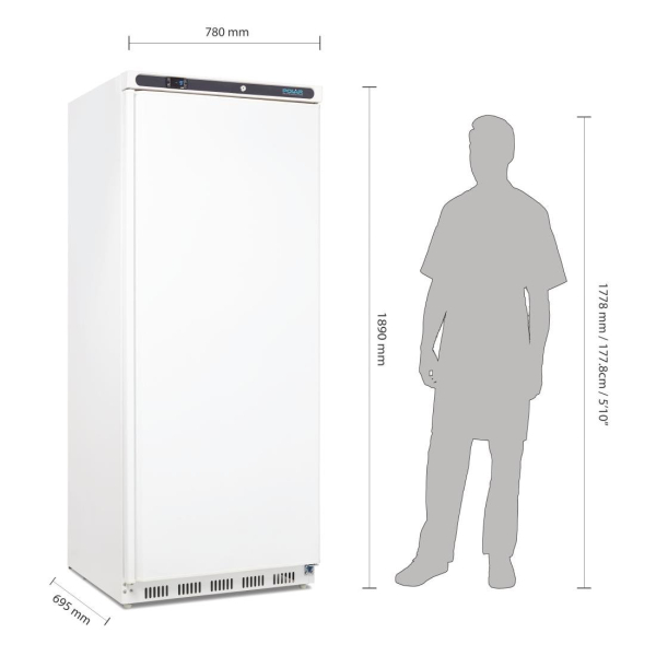 Polar CD615 Single Door Freezer White 600 Litre