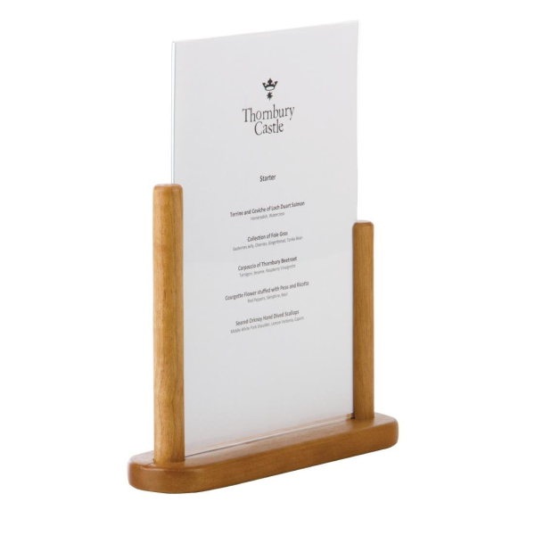 Securit Acrylic Menu Holder With Wooden Frame A4 CE409
