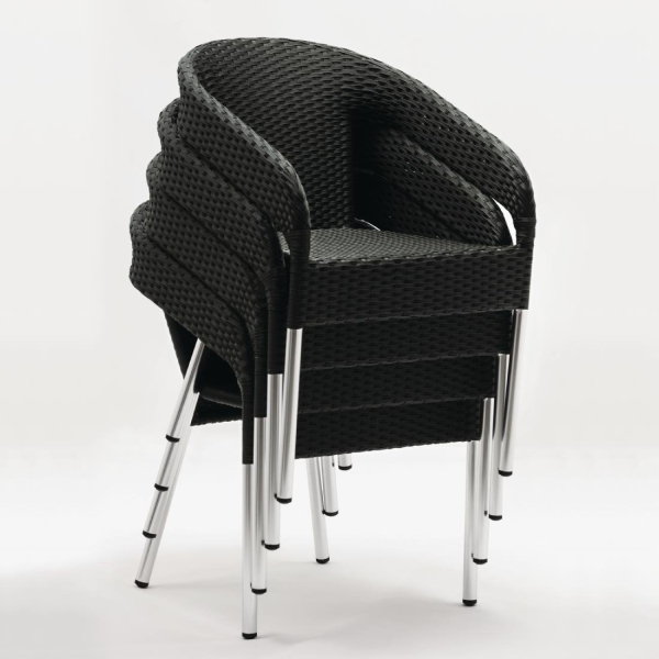 Bolero Wicker Wraparound Bistro Chairs (Pack of 4) CG223