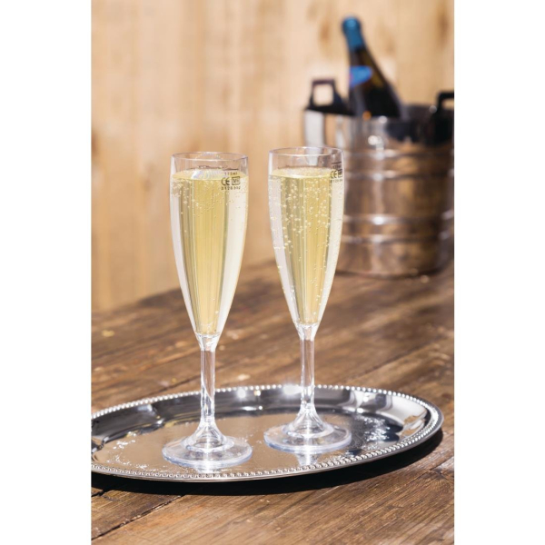 BBP Polycarbonate Champagne Flutes 200ml CE Marked at 175ml CG945