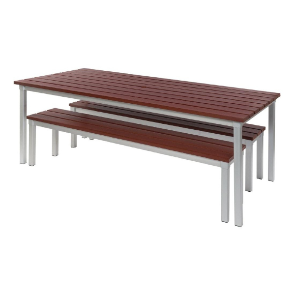 Enviro Outdoor Walnut Effect Faux Wood Table 1800mm CK810