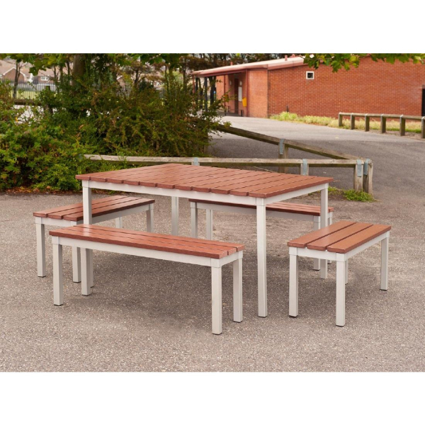 Enviro Square Outdoor Walnut Effect Faux Wood Table 1250mm CK811