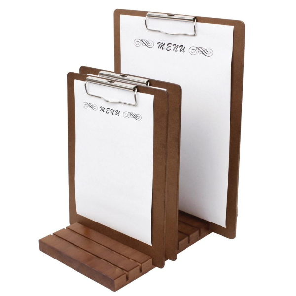 Olympia Wooden Stand for Menu Presentation Clipboards CL176