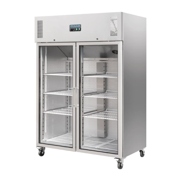 Polar CW198 Upright Double Glass Door Gastro Refrigerator 1200 Litre