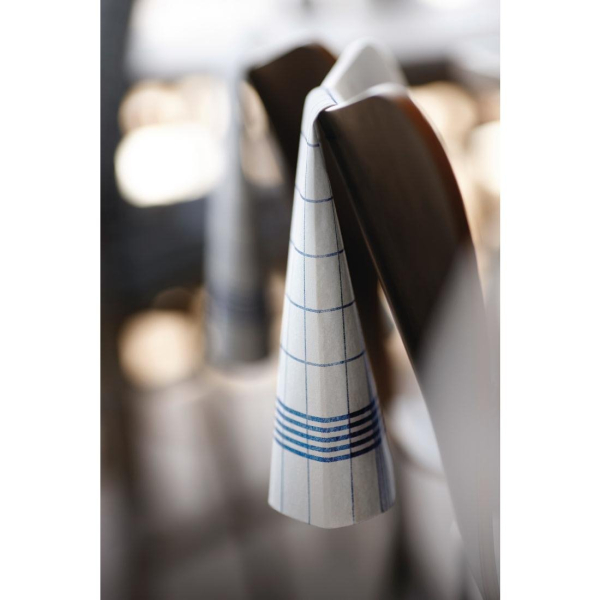 Duni Bistro Compostable Towel Napkins Blue Check 380 x 540mm CY523