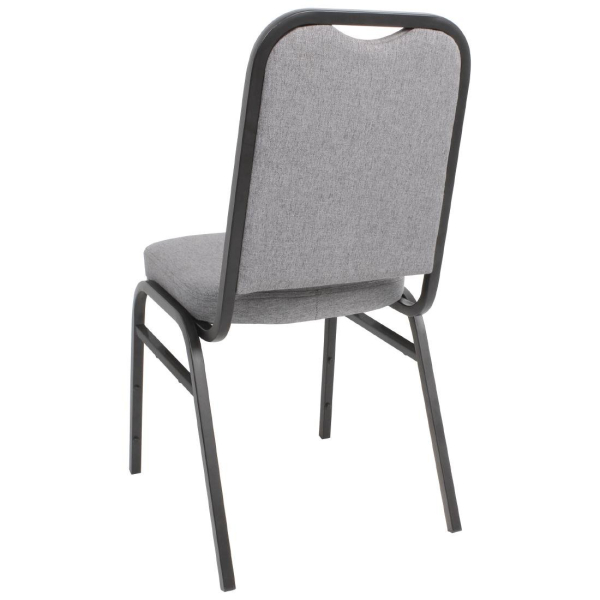 Bolero Steel Banqueting Chair Square Back with Grey Plain Cloth (Pack of 4) DA602