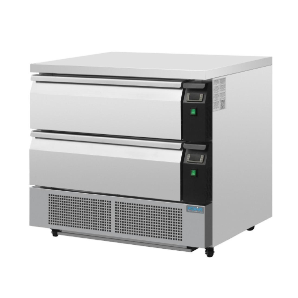 Polar DA996 Double Drawer Counter Fridge Freezer 4 x GN1/1