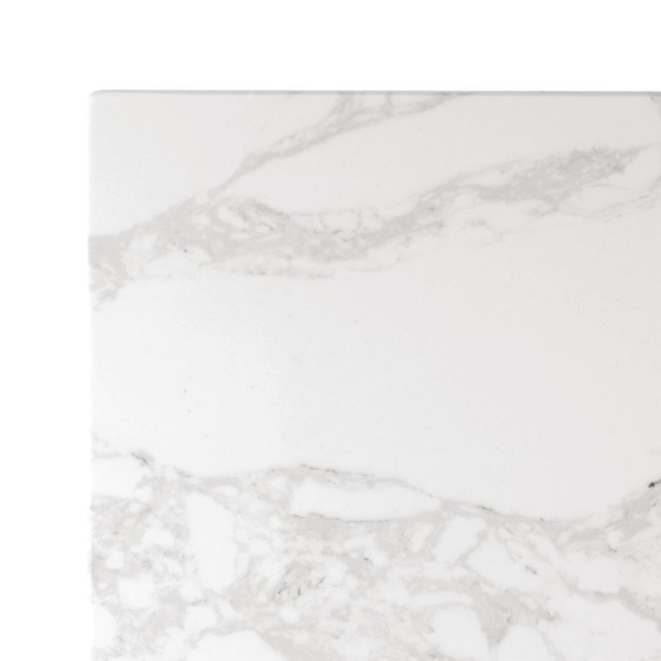 Bolero Square Marble Table Top White 600mm DC301