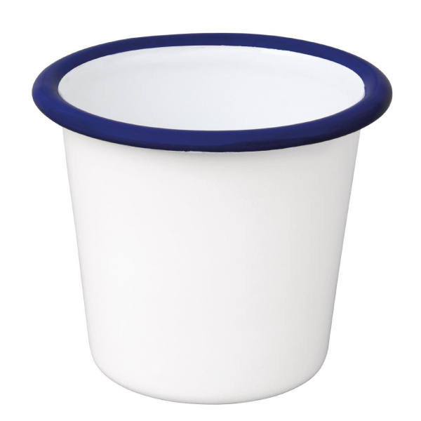 Olympia Enamel Sauce Cup White and Blue DC383