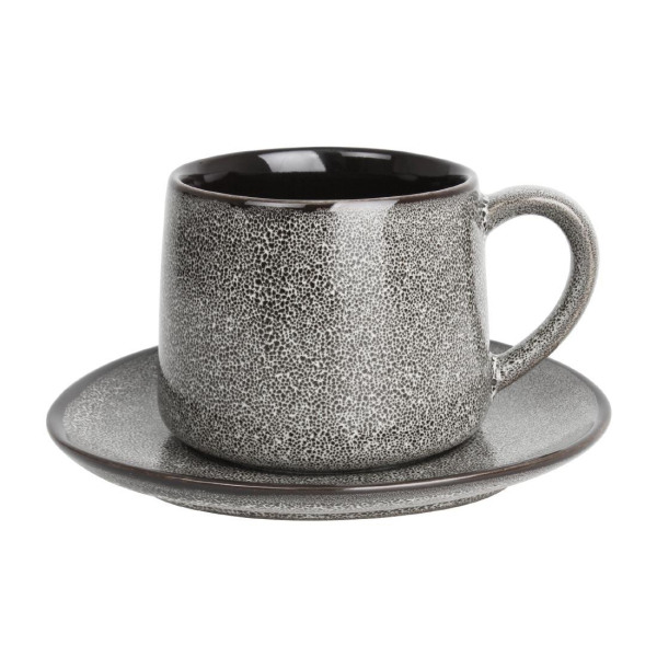 Olympia Mineral Triangular Cappuccino Saucer Grey Stone 150mm DF182