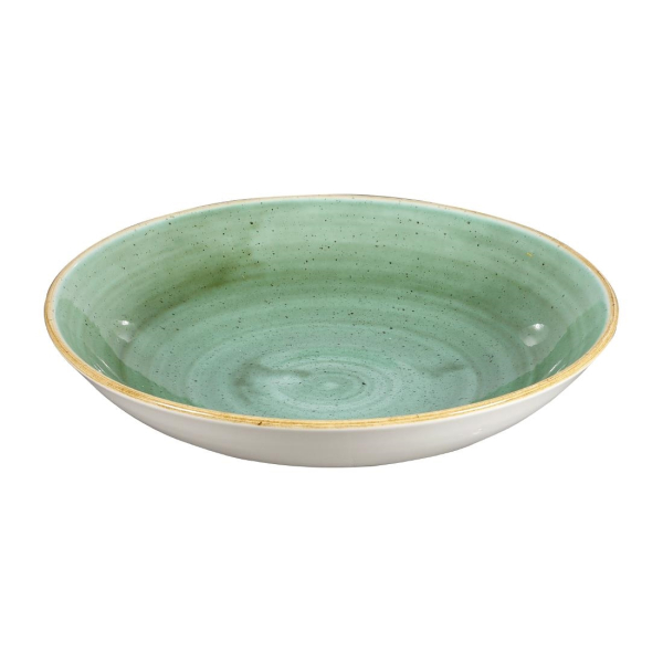 Churchill Stonecast Round Coupe Bowls Samphire Green 248mm DF998