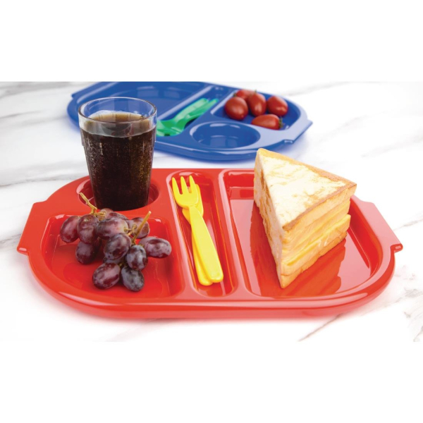 Kristallon Small Polycarbonate Compartment Food Trays Red 322mm DL126