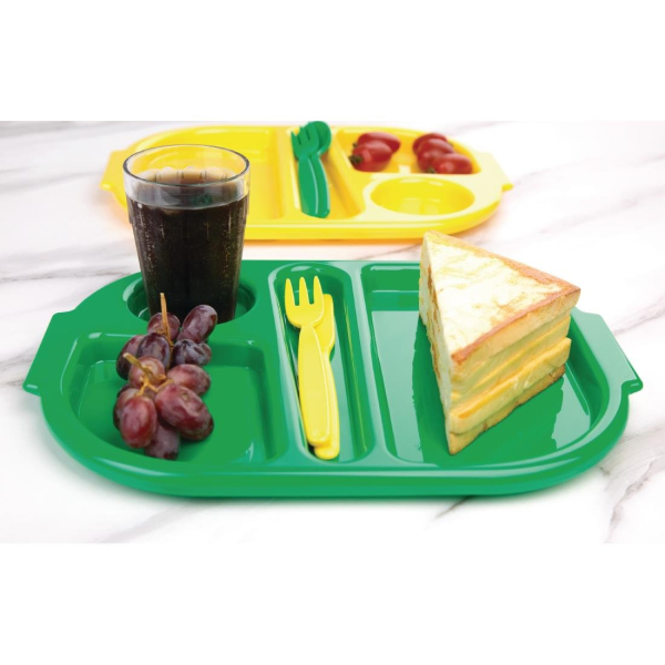 Kristallon Small Polycarbonate Compartment Food Trays Green 322mm DL128