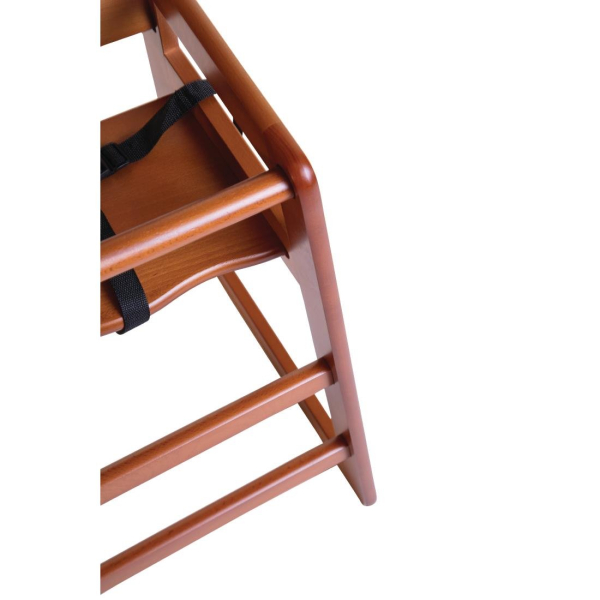 Bolero Wooden Highchair Dark Wood Finish DL901