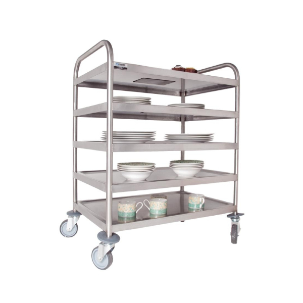 Craven 5 Tier General Purpose and Cleaning Trolley With Brakes DM341