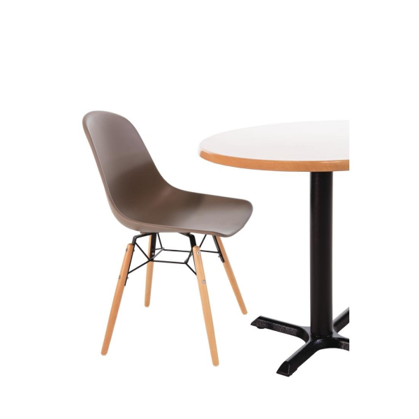 Bolero PP Moulded Side Chair Coffee with Spindle Legs Pack of 2 DM842