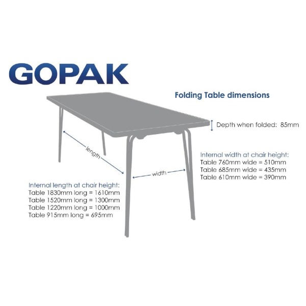 Gopak Contour Folding Table Blue 6ft DM944