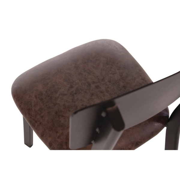 Bolero Metal & PU Side Chair Vintage Mocha (Pack of 4) DR301