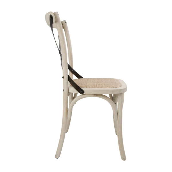Bolero Wooden Dining Chair with Metal Cross Backrest DR306