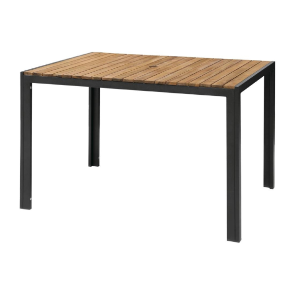 Bolero Acacia Wood and Steel Rectangular Table 1200 DS153