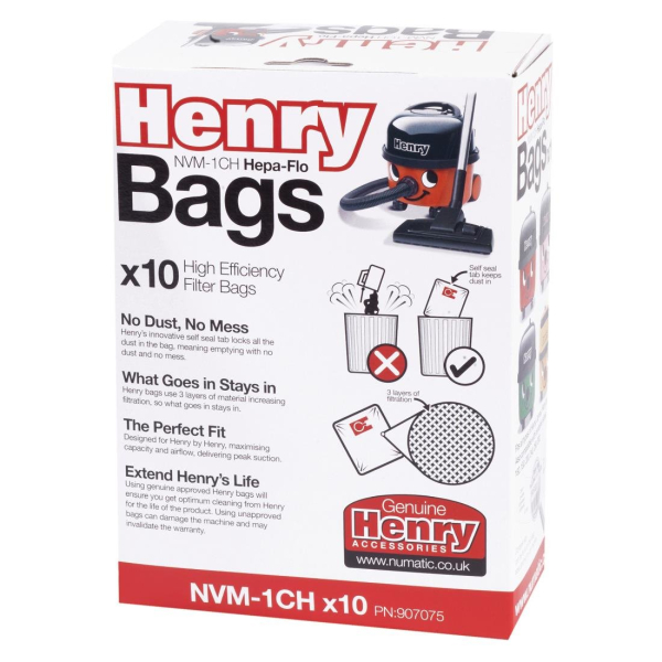 Numatic Henry Replacement Dust Bags (Pack of 10) DW159