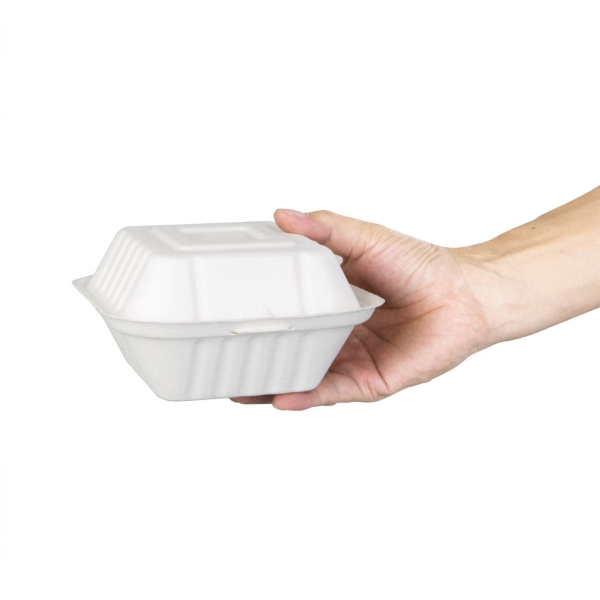 Fiesta Green Compostable Bagasse Burger Boxes 146mm DW246