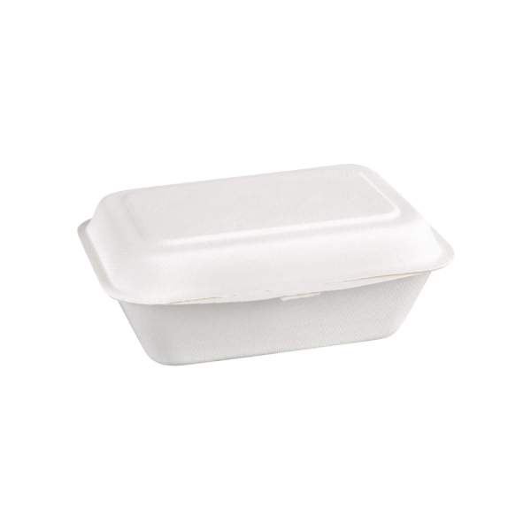 Fiesta Green Compostable Bagasse Hinged Food Containers 182mm DW248