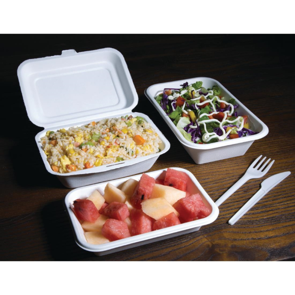 Fiesta Green Compostable Bagasse Food Trays 215mm DW349