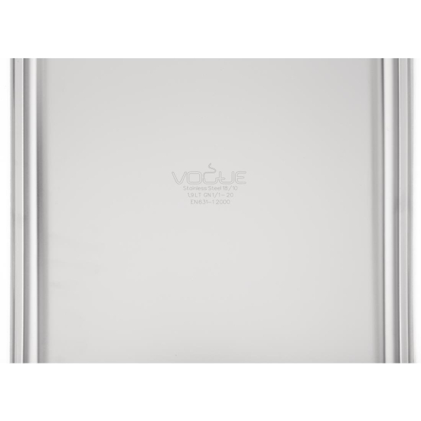Vogue Heavy Duty Stainless Steel 1/1 Gastronorm Pan 20mm DW431