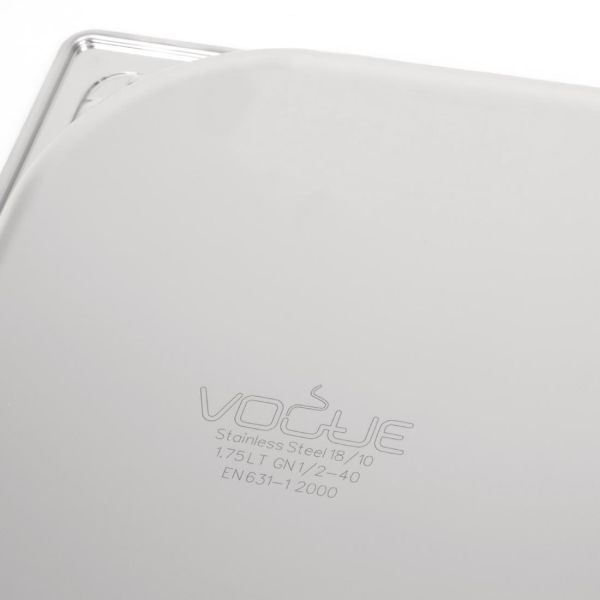 Vogue Heavy Duty Stainless Steel 1/2 Gastronorm Pan 40mm DW437