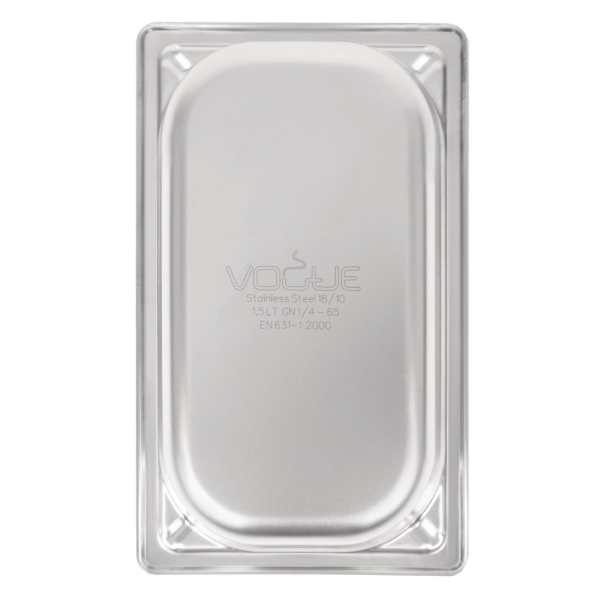 Vogue Heavy Duty Stainless Steel 1/4 Gastronorm Pan 65mm DW446
