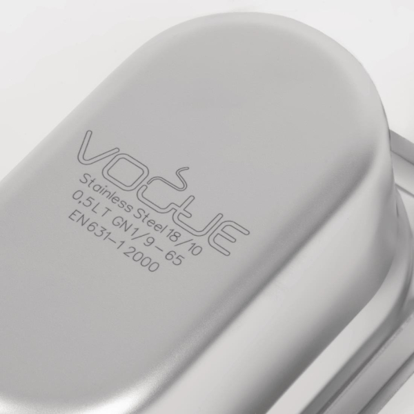 Vogue Heavy Duty Stainless Steel 1/9 Gastronorm Pan 65mm DW453