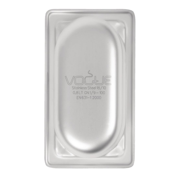 Vogue Heavy Duty Stainless Steel 1/9 Gastronorm Pan 100mm DW454
