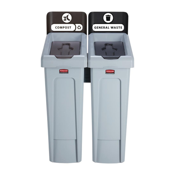Rubbermaid Slim Jim Two Stream Recycling Station 87Ltr DY079