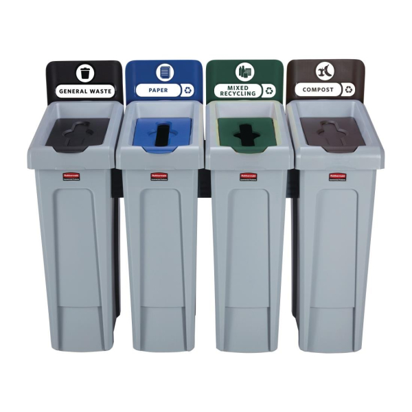 Rubbermaid Slim Jim Four Stream Recycling Station 87Ltr DY081